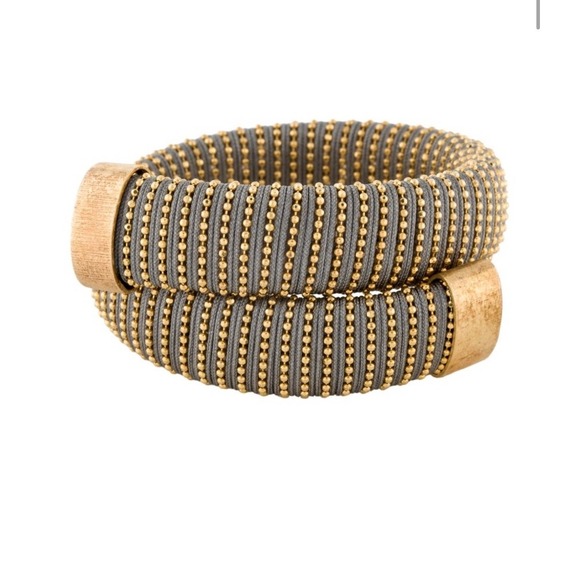 Carolina Bucci Woven Bangle Bracelet Gold Bead Accent Statement Jewelry - Picture 1 of 9